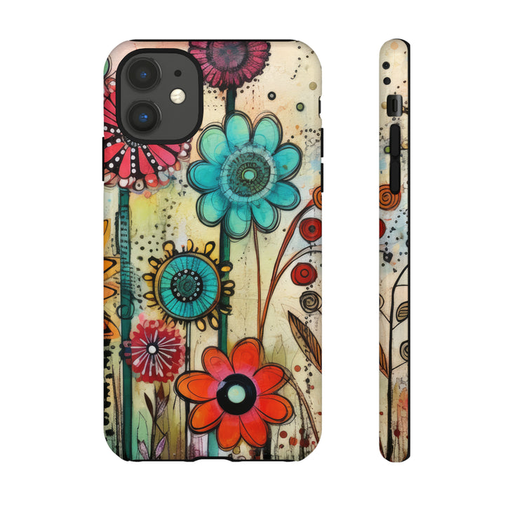 Bold Grunge Wildflowers Phone Case