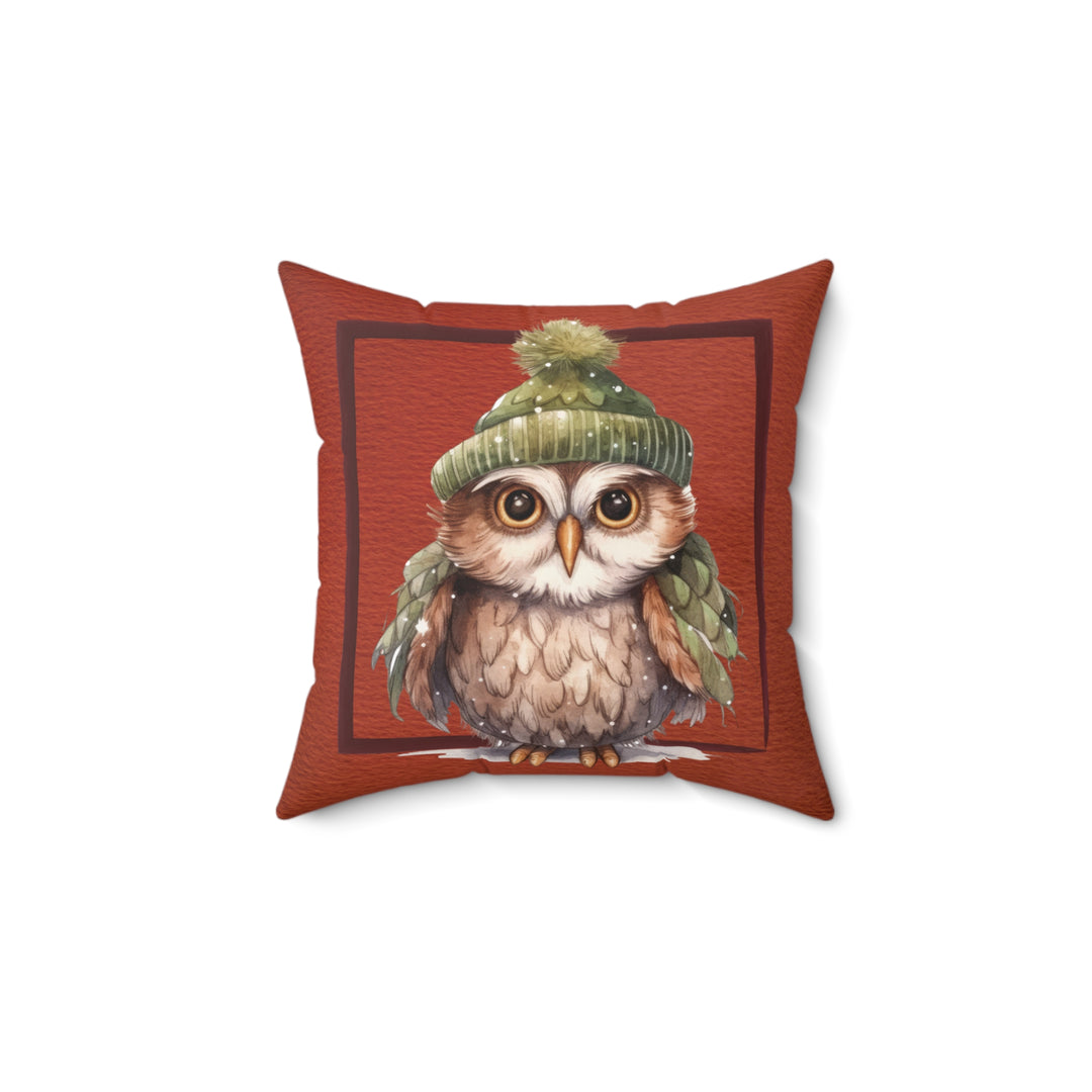 Grumpy Owl Winter Decorative Throw Pillow