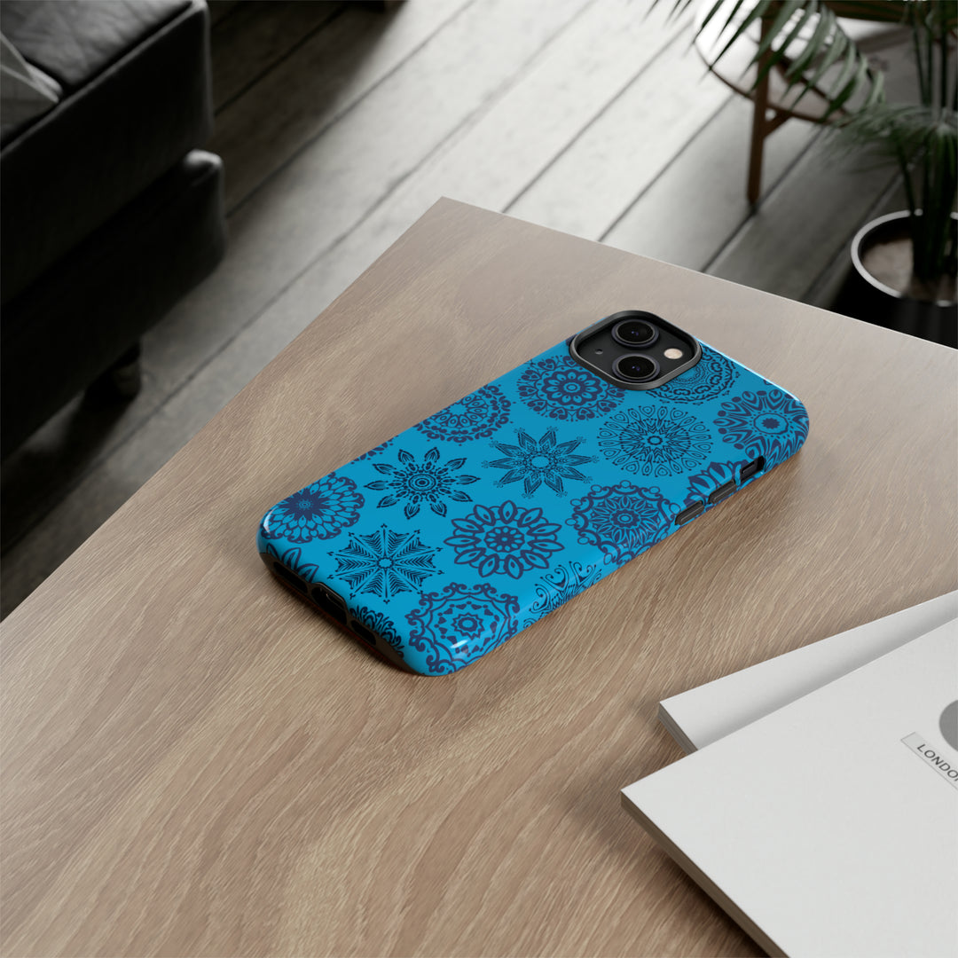 Blue Abstract Patterned Phone Case