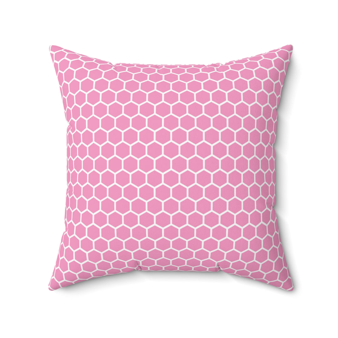 Honeycomb Reversible Coordinating Throw Pillow - Pink/Yellow