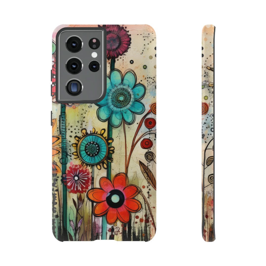 Bold Grunge Wildflowers Phone Case