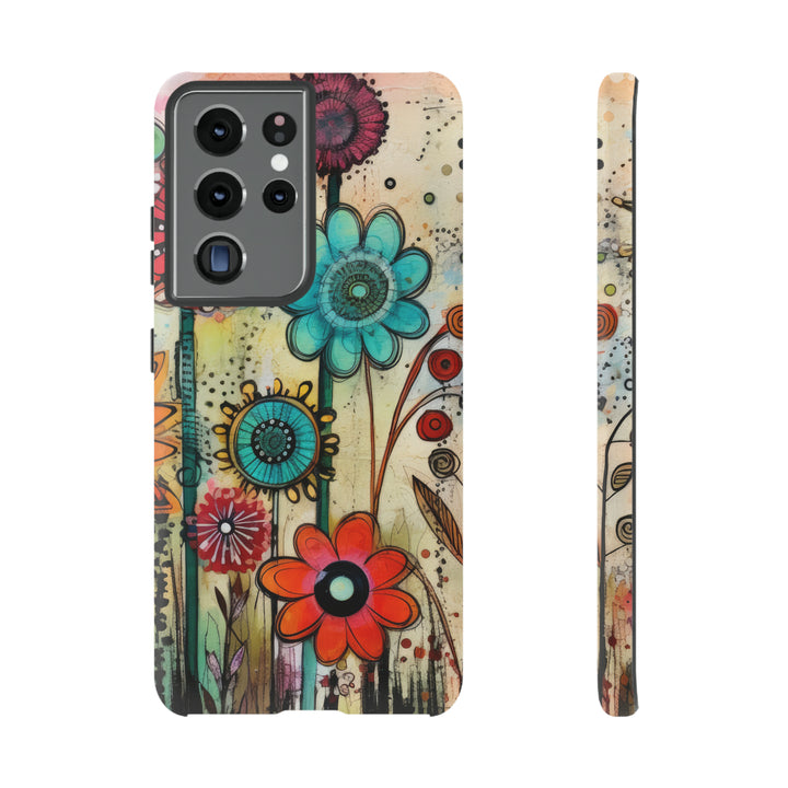 Bold Grunge Wildflowers Phone Case