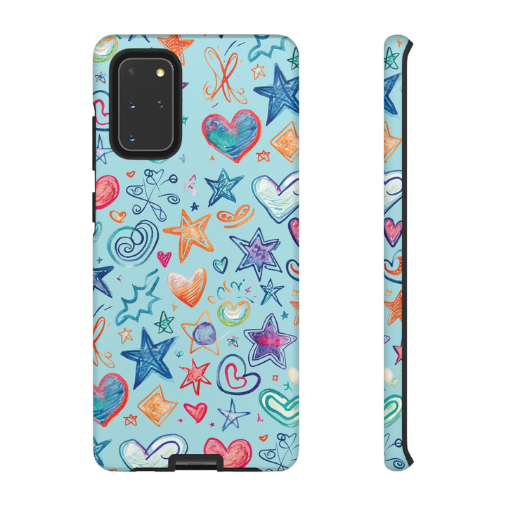 Hearts & Stars Love Doodle | Phone Case, iPhone/Galaxy/Pixel