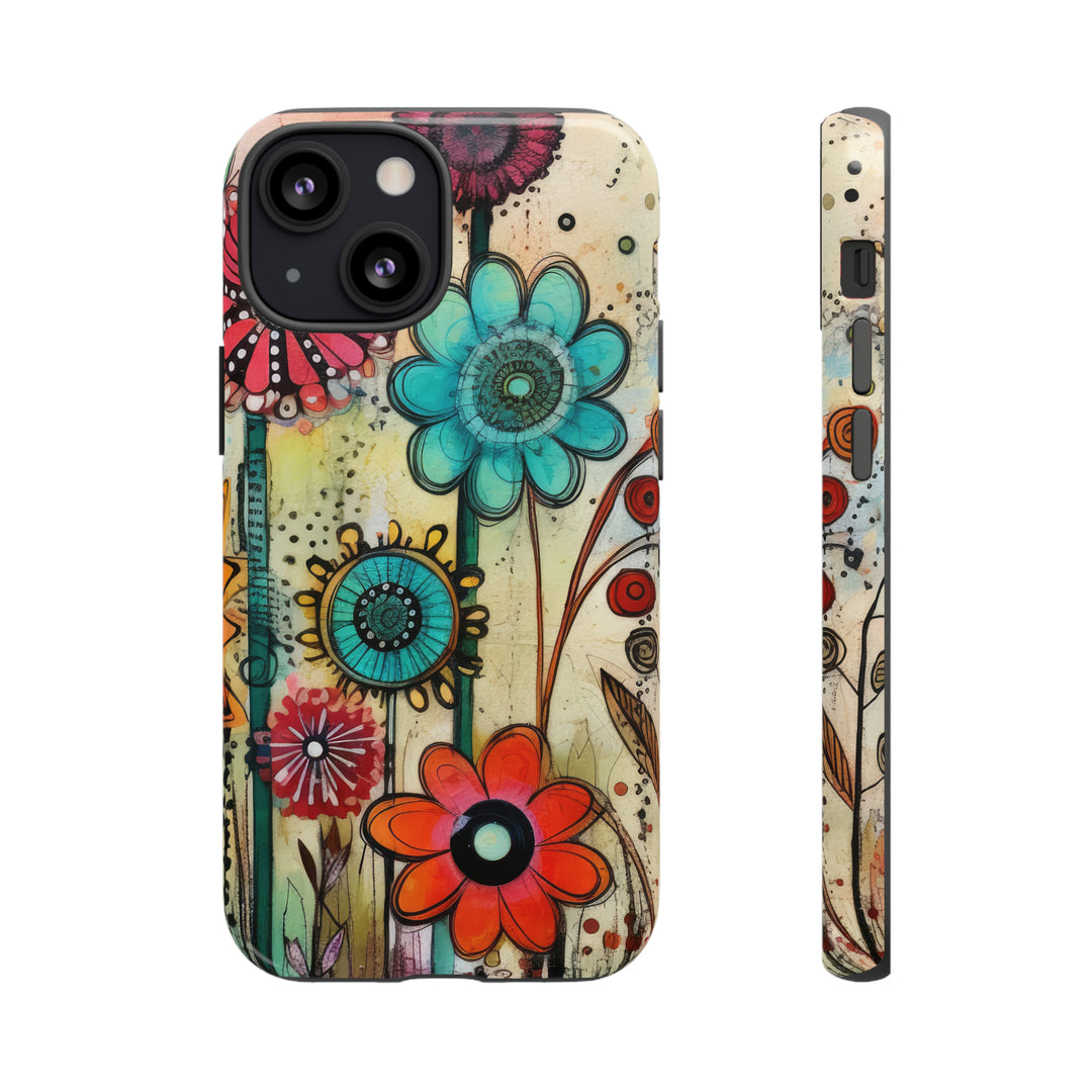 Bold Grunge Wildflowers Phone Case