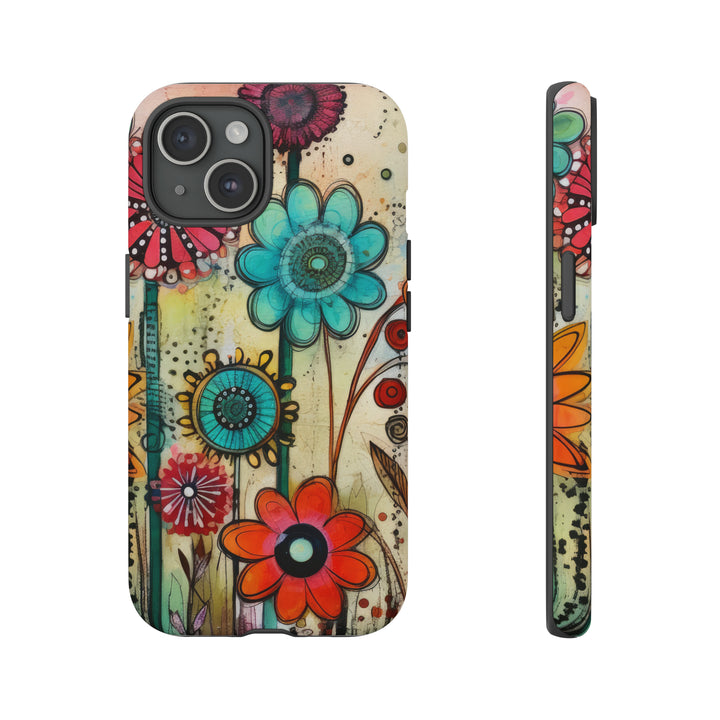 Bold Grunge Wildflowers Phone Case