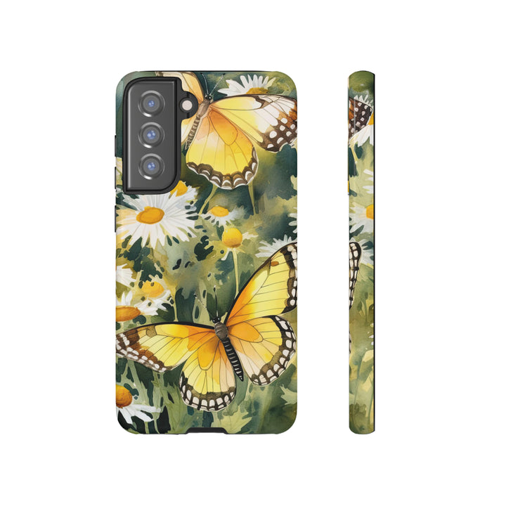 Yellow Butterflies Floral Phone Case