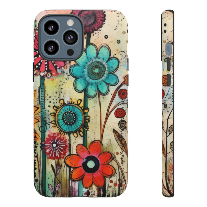 Bold Grunge Wildflowers Phone Case