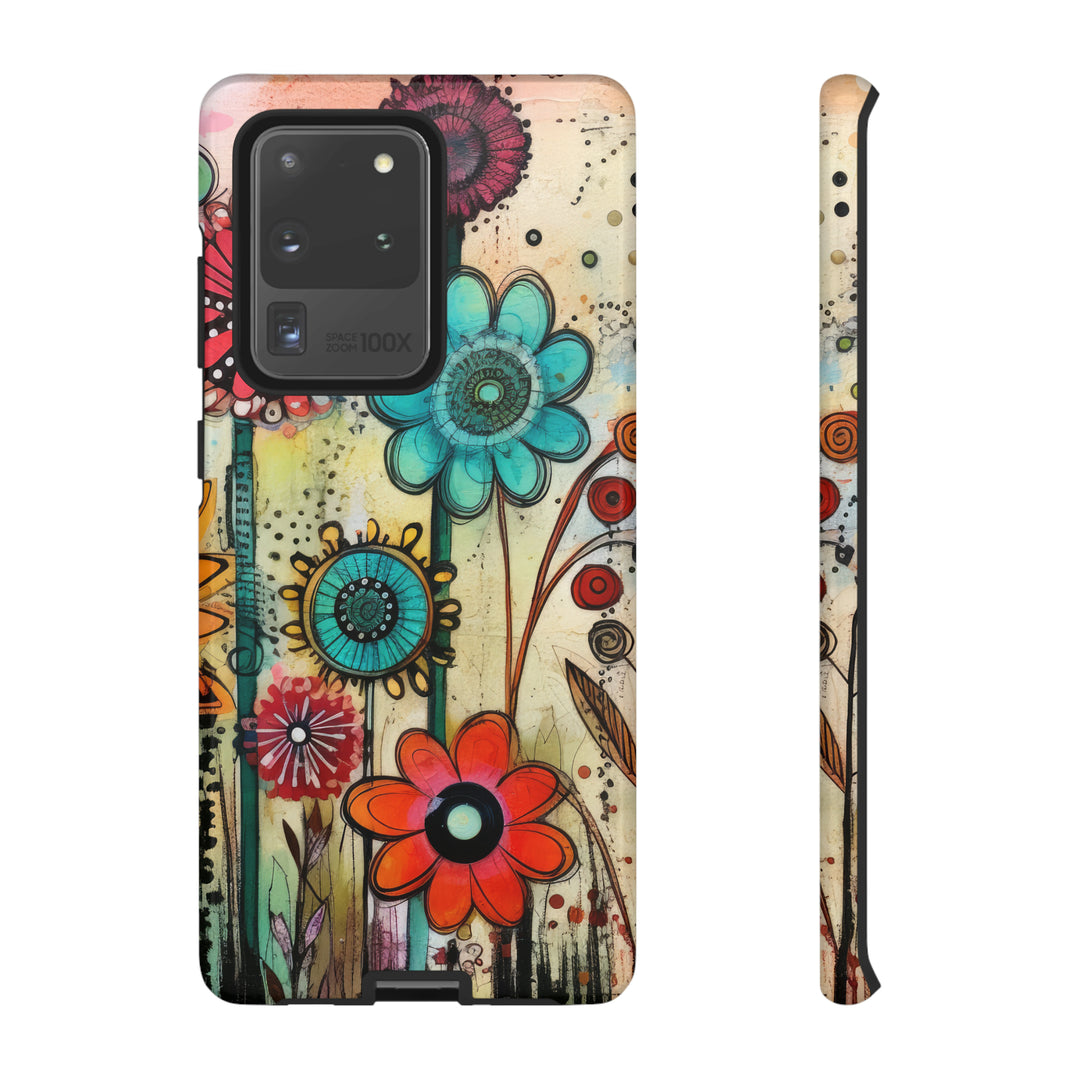 Bold Grunge Wildflowers Phone Case