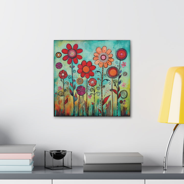 Whimsical Flower Garden Canvas Wall Art