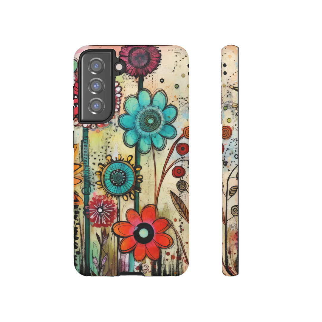 Bold Grunge Wildflowers Phone Case