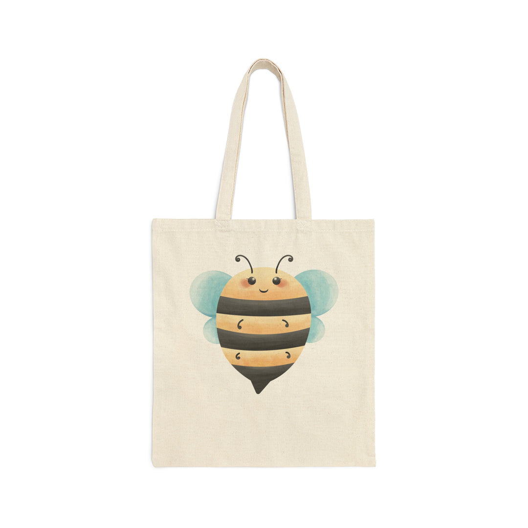 Silly Smiling Bee | Reusable Canvas Tote Bag 100% Cotton