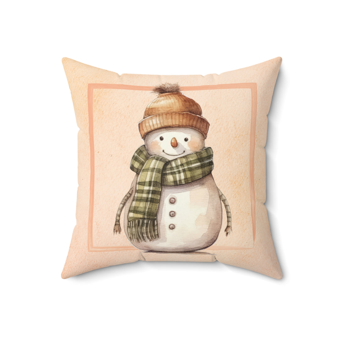 Framed Snowman Winter Decorative Throw Pillow