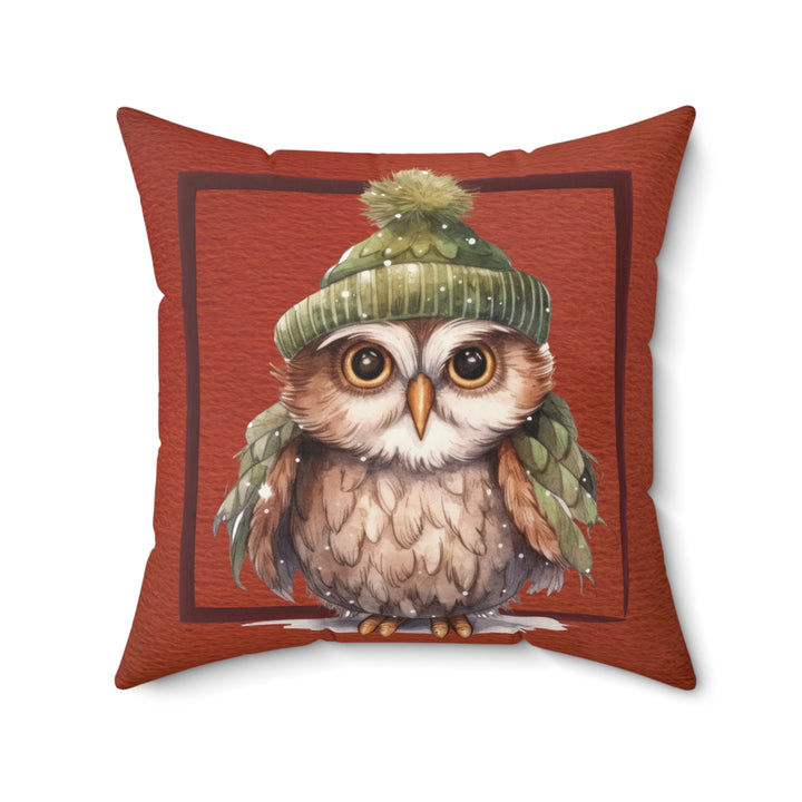 Grumpy Owl Winter Decorative Throw Pillow