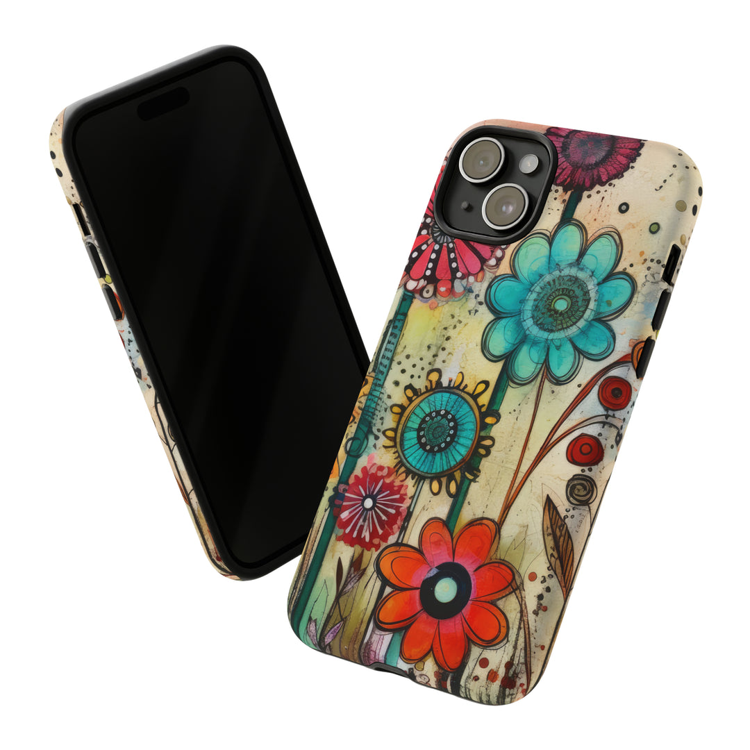 Bold Grunge Wildflowers Phone Case