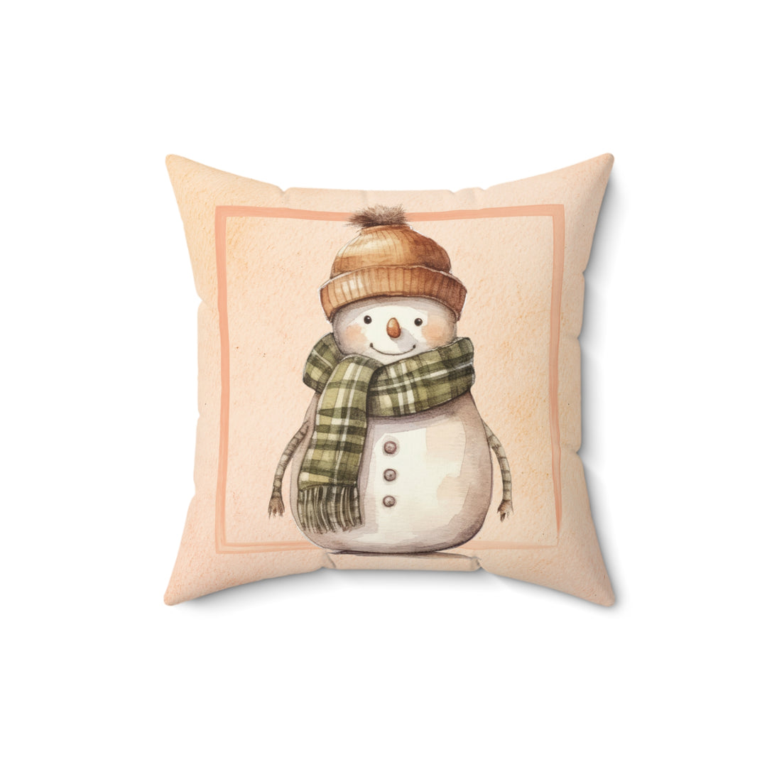 Framed Snowman Winter Decorative Throw Pillow