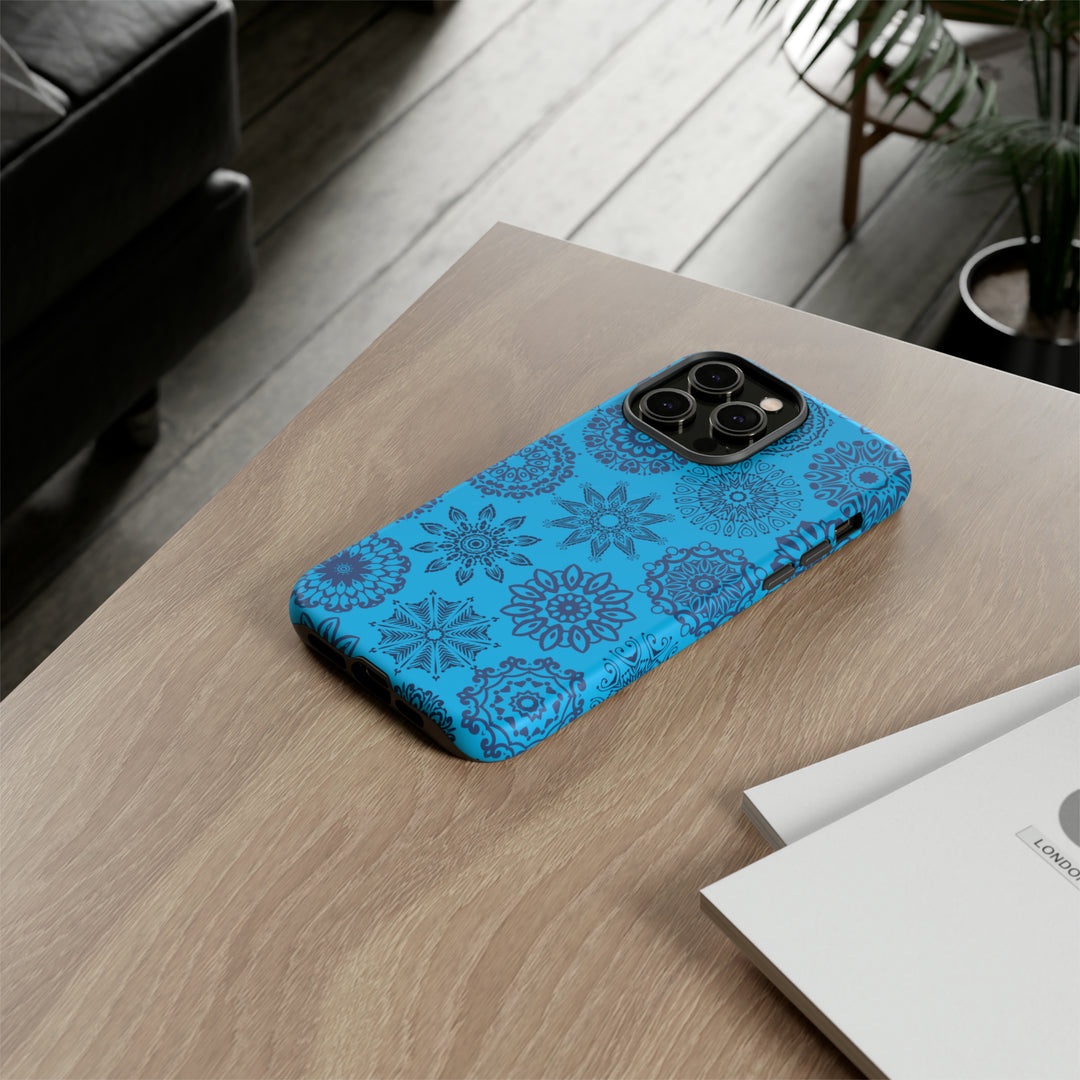 Blue Abstract Patterned Phone Case