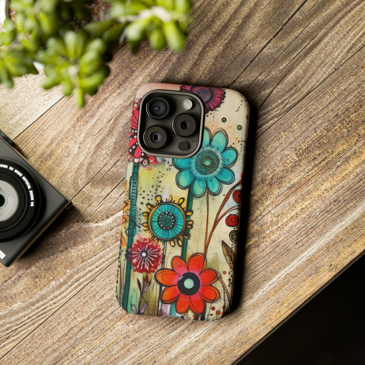 Bold Grunge Wildflowers Phone Case