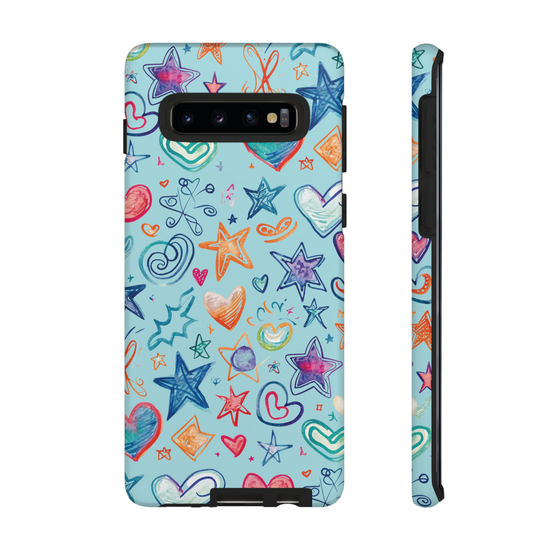 Hearts & Stars Love Doodle | Phone Case, iPhone/Galaxy/Pixel