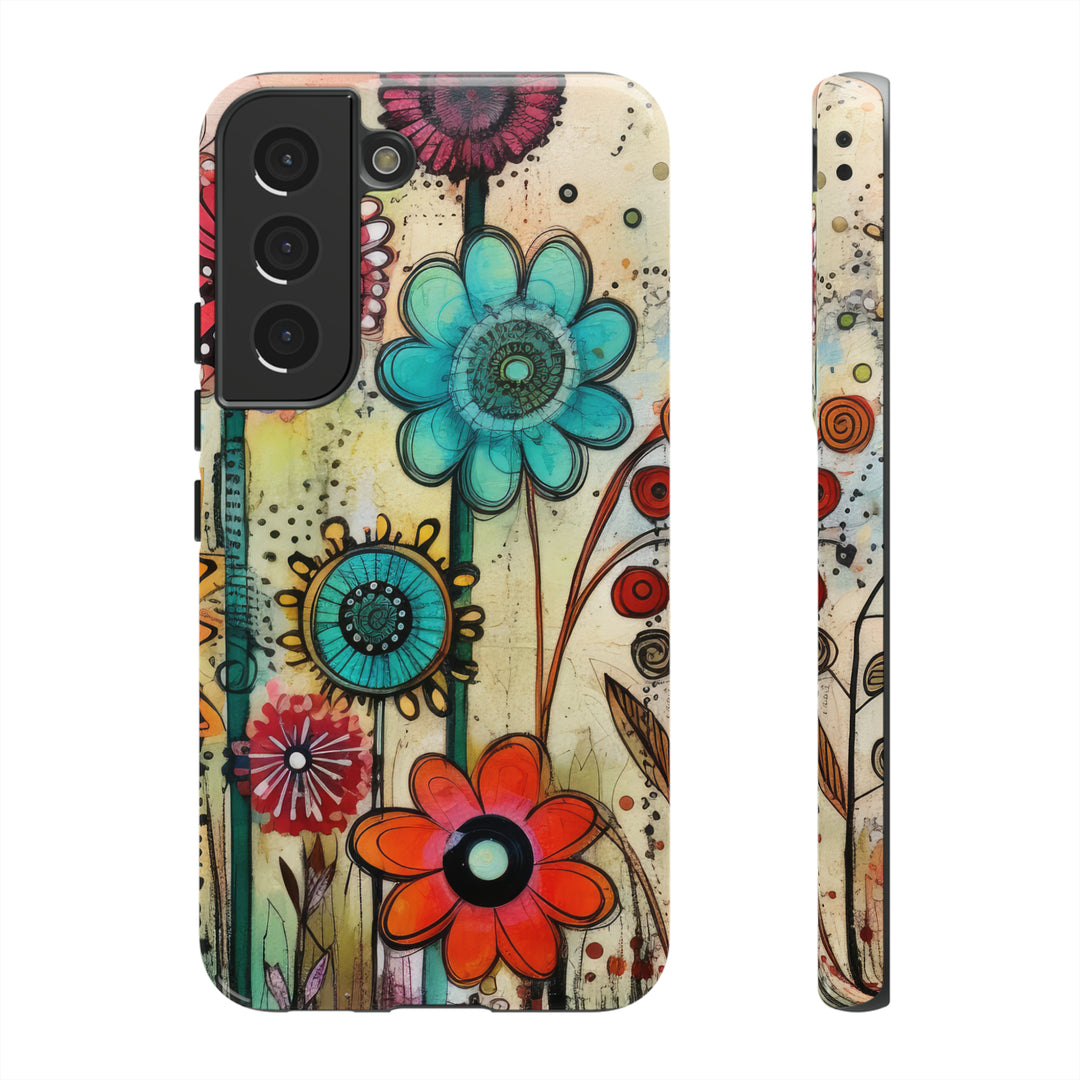 Bold Grunge Wildflowers Phone Case