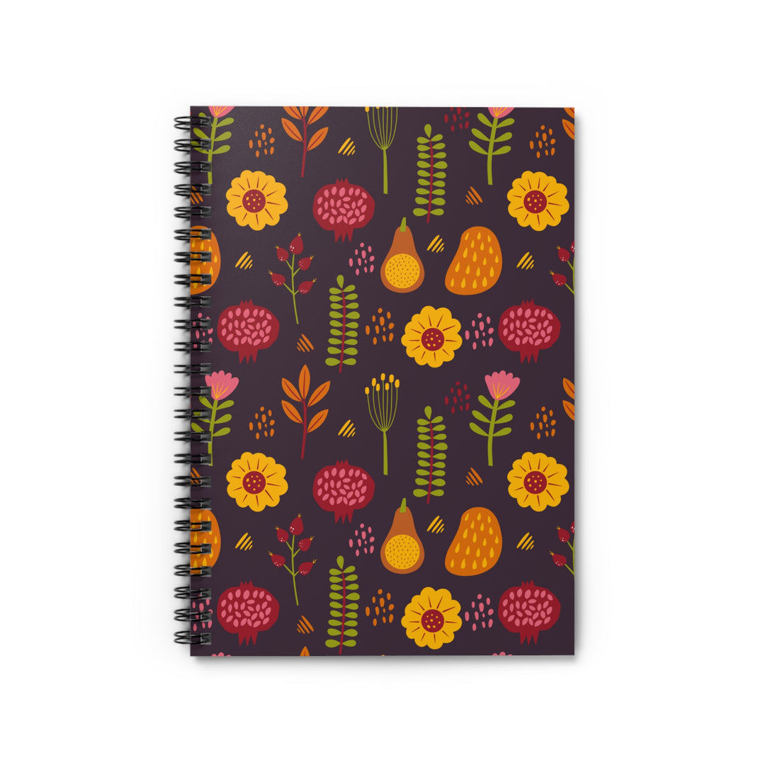 Thankful Forest Whimsical Flowers Spiral Notebook