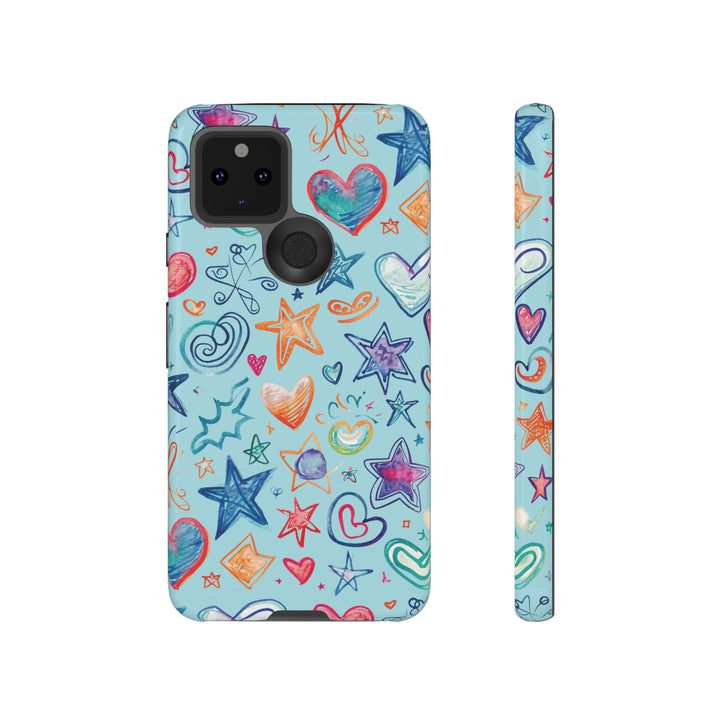 Hearts & Stars Love Doodle | Phone Case, iPhone/Galaxy/Pixel