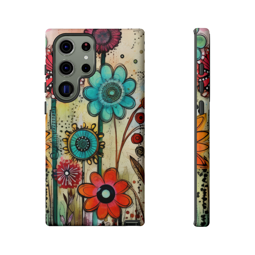 Bold Grunge Wildflowers Phone Case