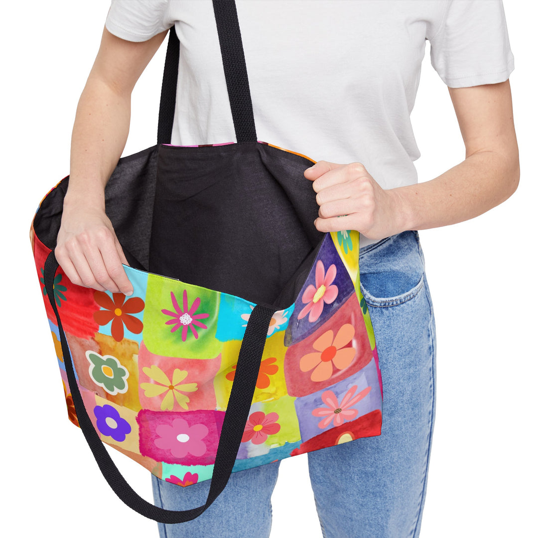 Happy Hippie Floral Tote Bag | Big Bag Everything Tote