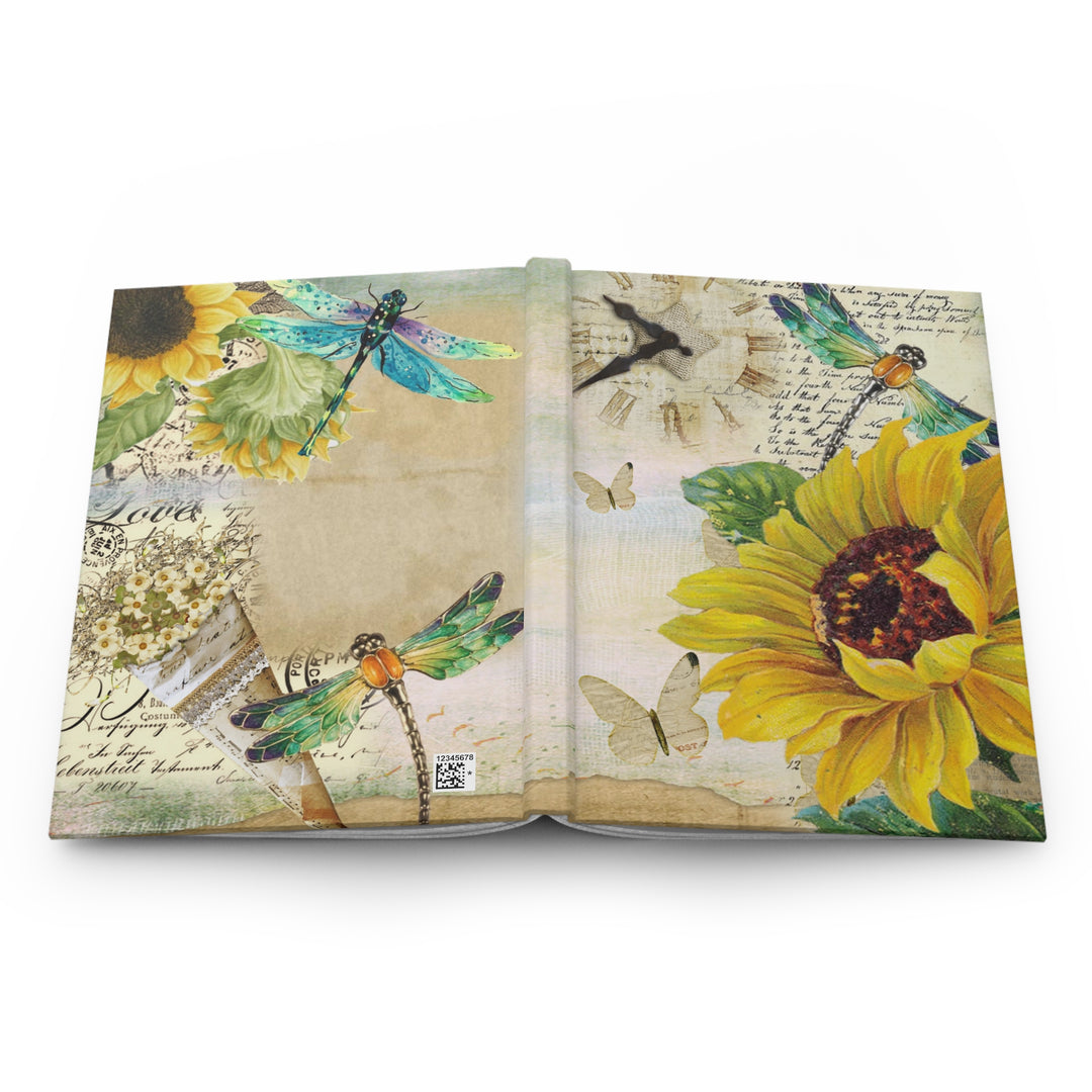 Summers Gone By Sunflower Collage Hardcover Journal