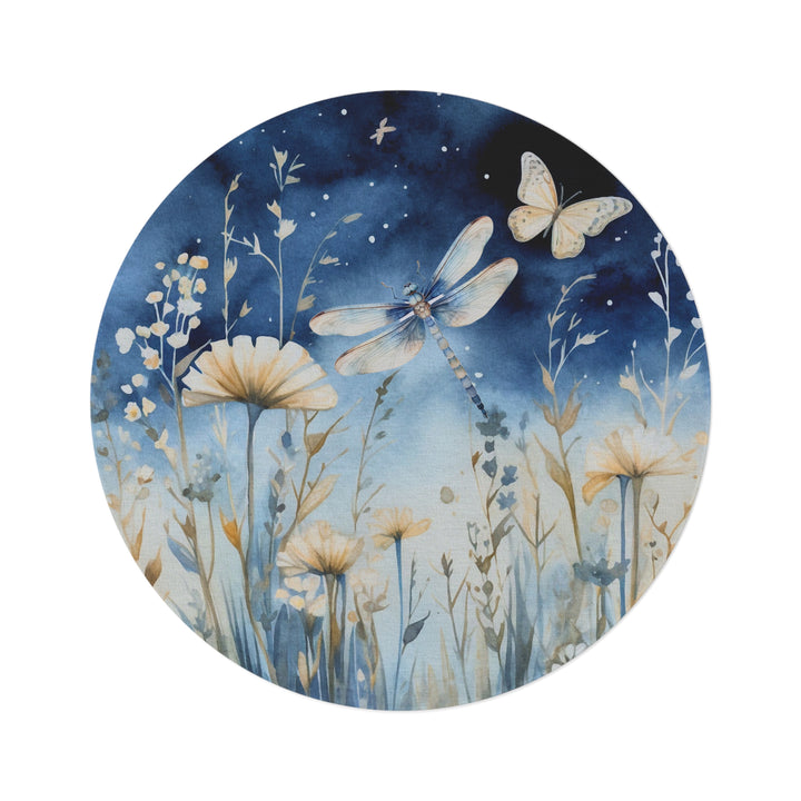 Romantic Wildflower Garden Round Area Rug