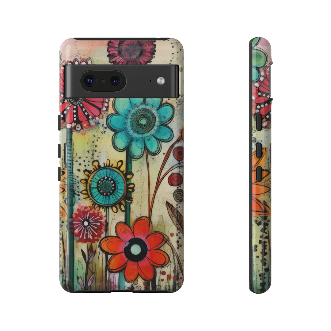 Bold Grunge Wildflowers Phone Case