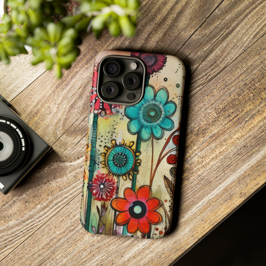 Bold Grunge Wildflowers Phone Case