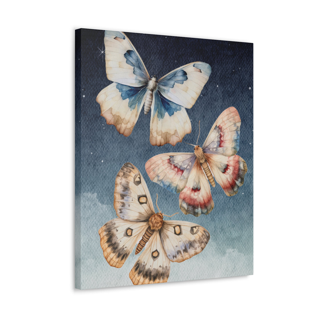 Midnight Moths Moon Dance | Canvas Wall Art