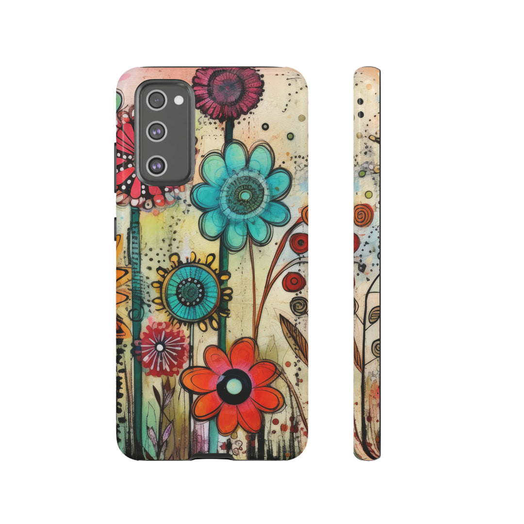 Bold Grunge Wildflowers Phone Case