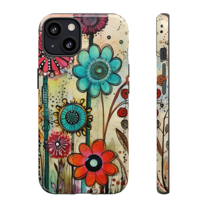 Bold Grunge Wildflowers Phone Case