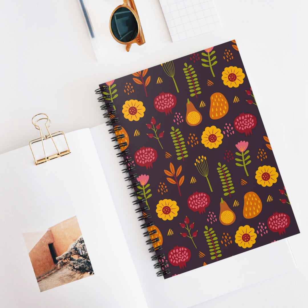 Thankful Forest Whimsical Flowers Spiral Notebook