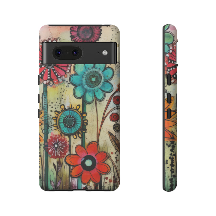 Bold Grunge Wildflowers Phone Case