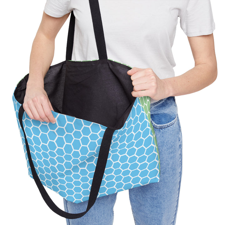 Blue/Green Honeycomb REVERSIBLE!! | Big Bag Everything Tote