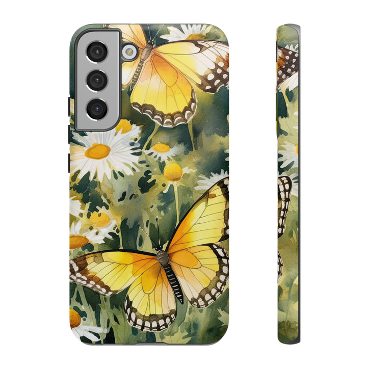 Yellow Butterflies Floral Phone Case