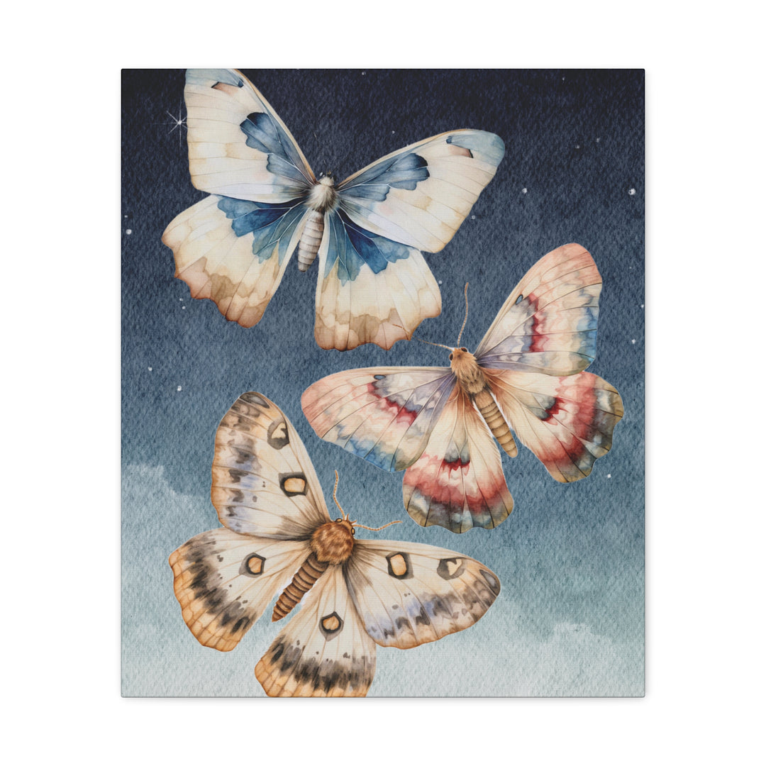 Midnight Moths Moon Dance | Canvas Wall Art