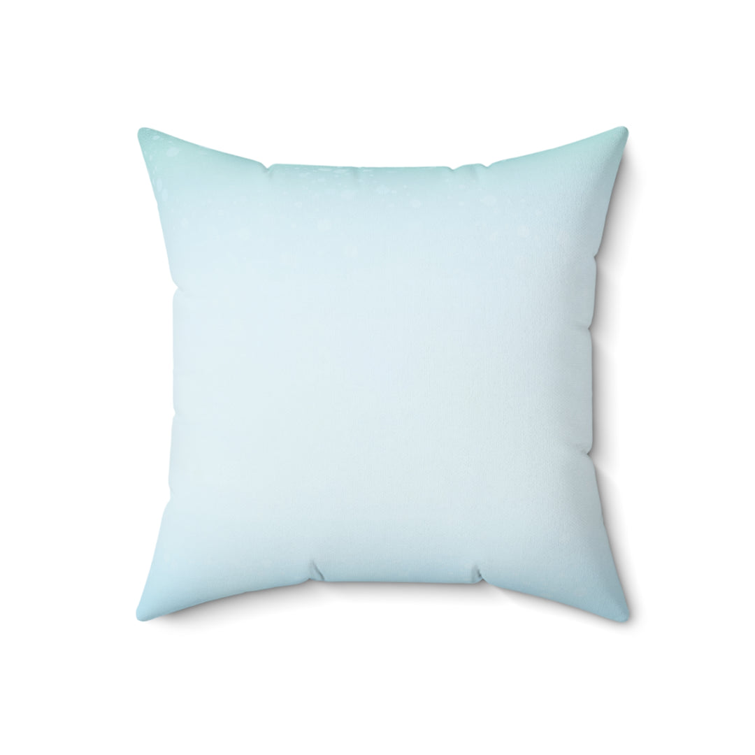 Rainbow Snowflake Icy Blue Winter Throw Pillow