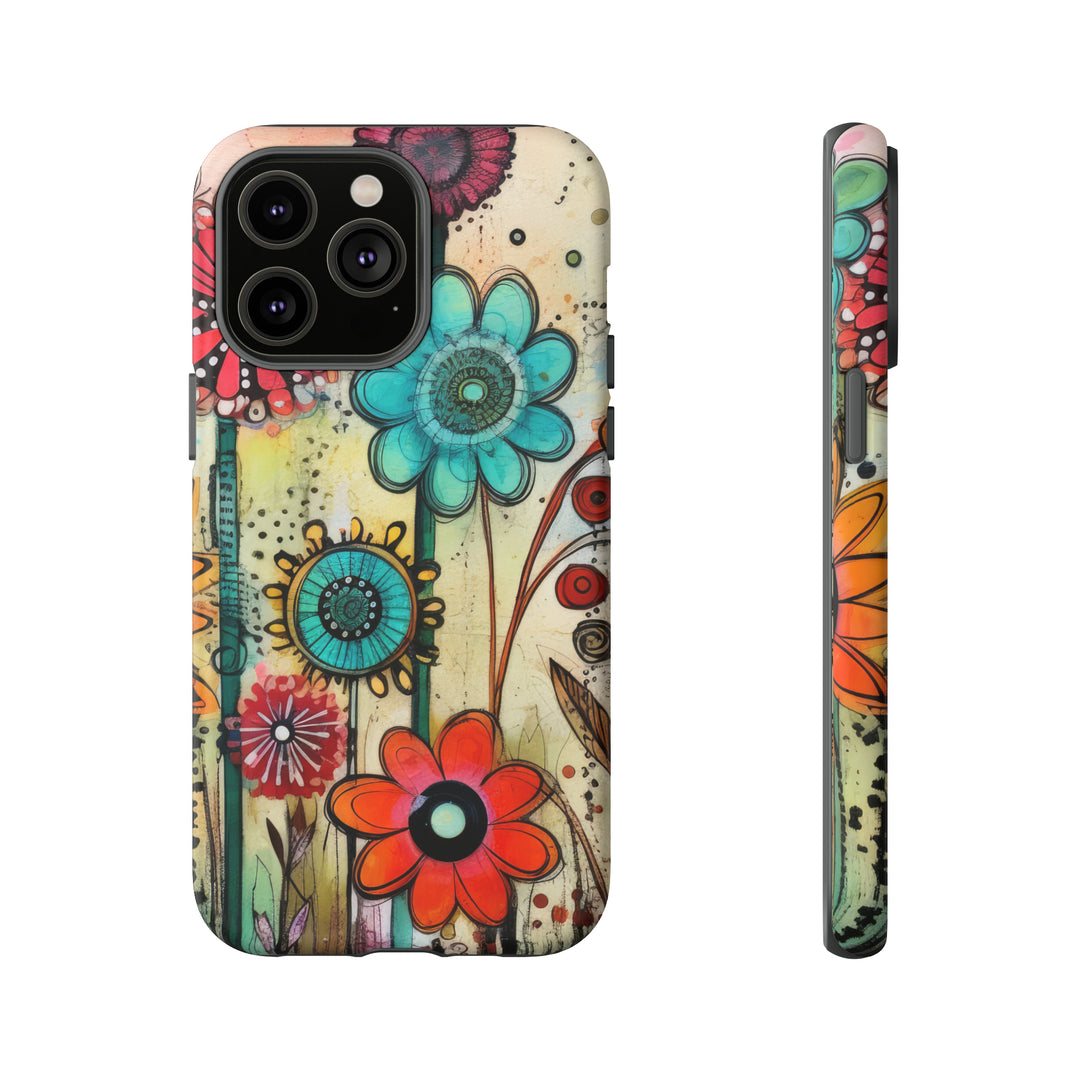 Bold Grunge Wildflowers Phone Case