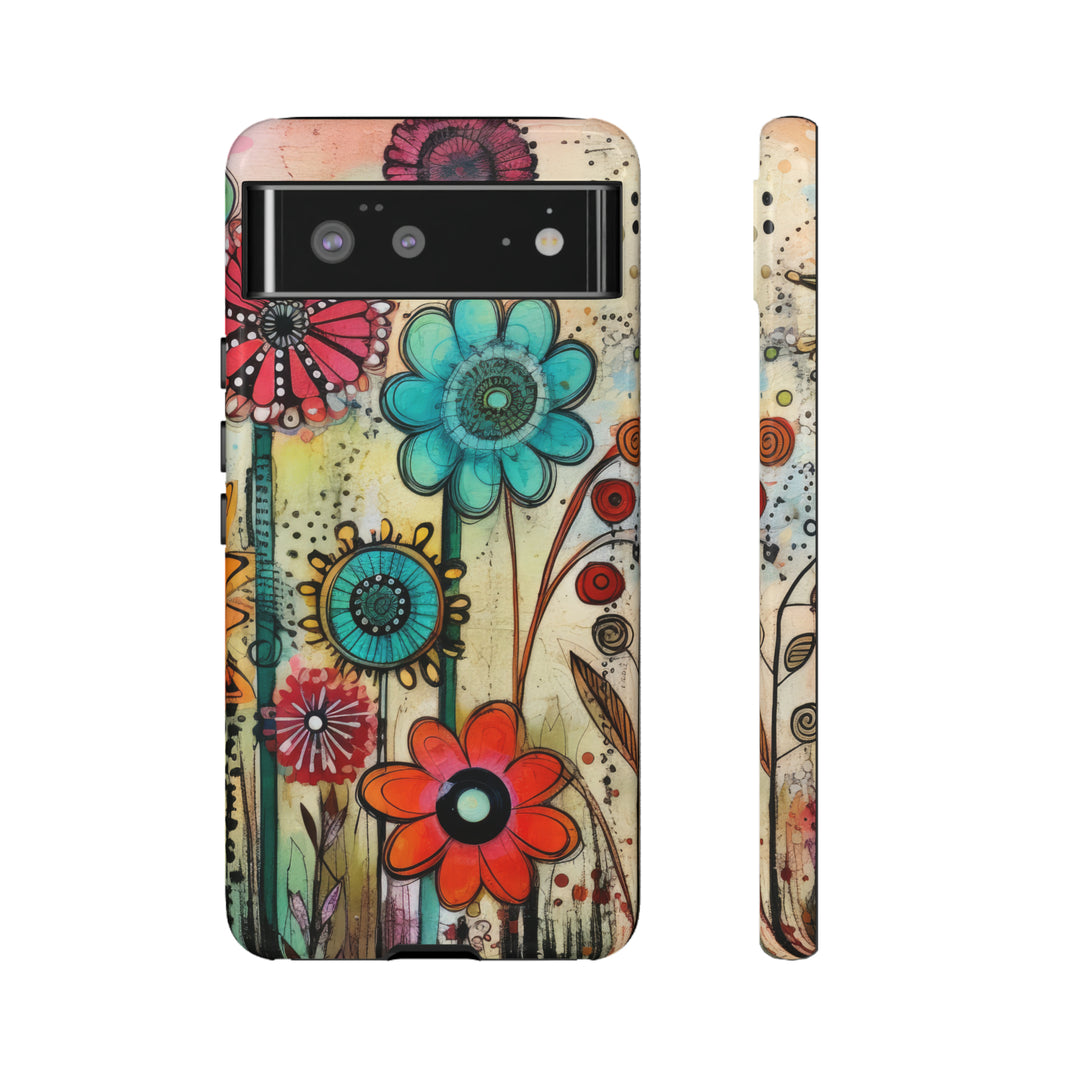 Bold Grunge Wildflowers Phone Case