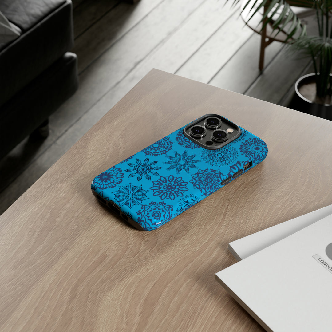 Blue Abstract Patterned Phone Case