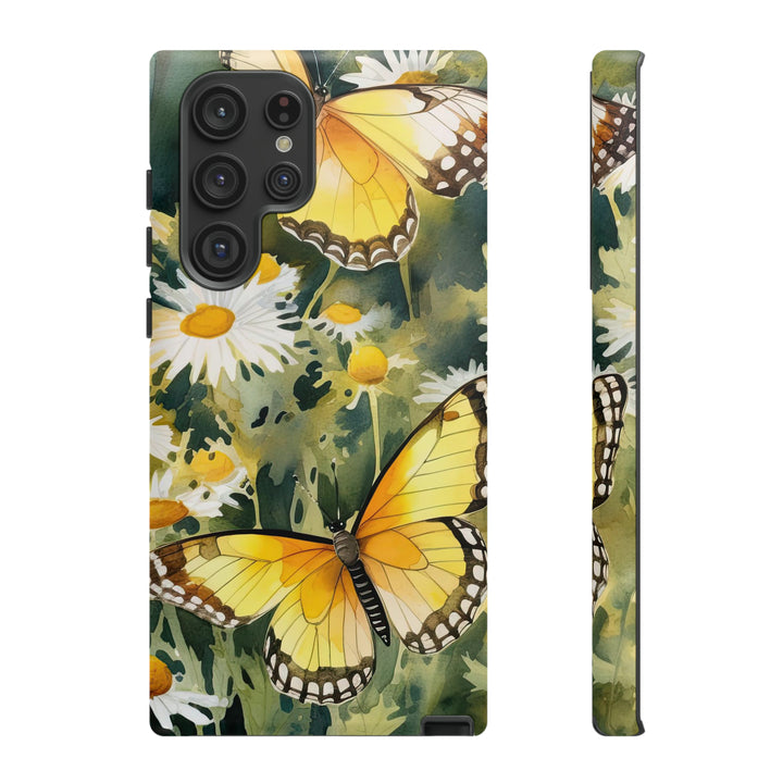 Yellow Butterflies Floral Phone Case