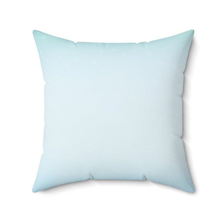 Rainbow Snowflake Icy Blue Winter Throw Pillow