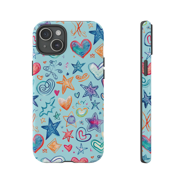 Hearts & Stars Love Doodle | Phone Case, iPhone/Galaxy/Pixel