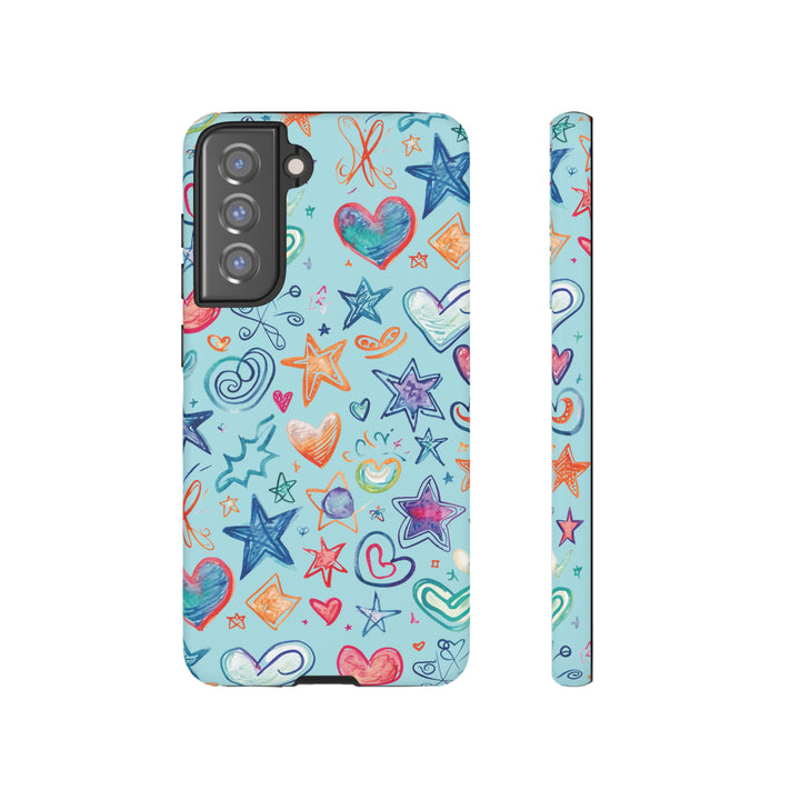 Hearts & Stars Love Doodle | Phone Case, iPhone/Galaxy/Pixel