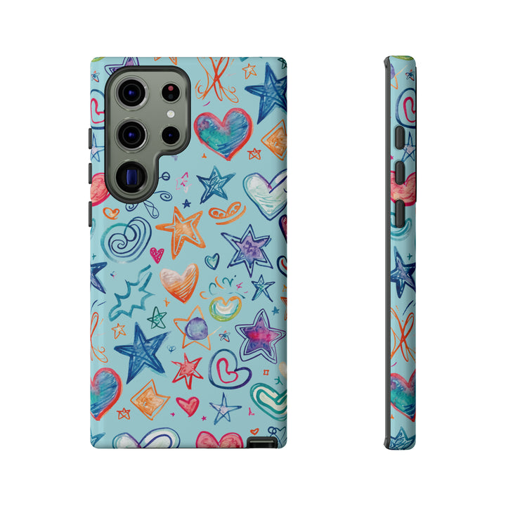 Hearts & Stars Love Doodle | Phone Case, iPhone/Galaxy/Pixel