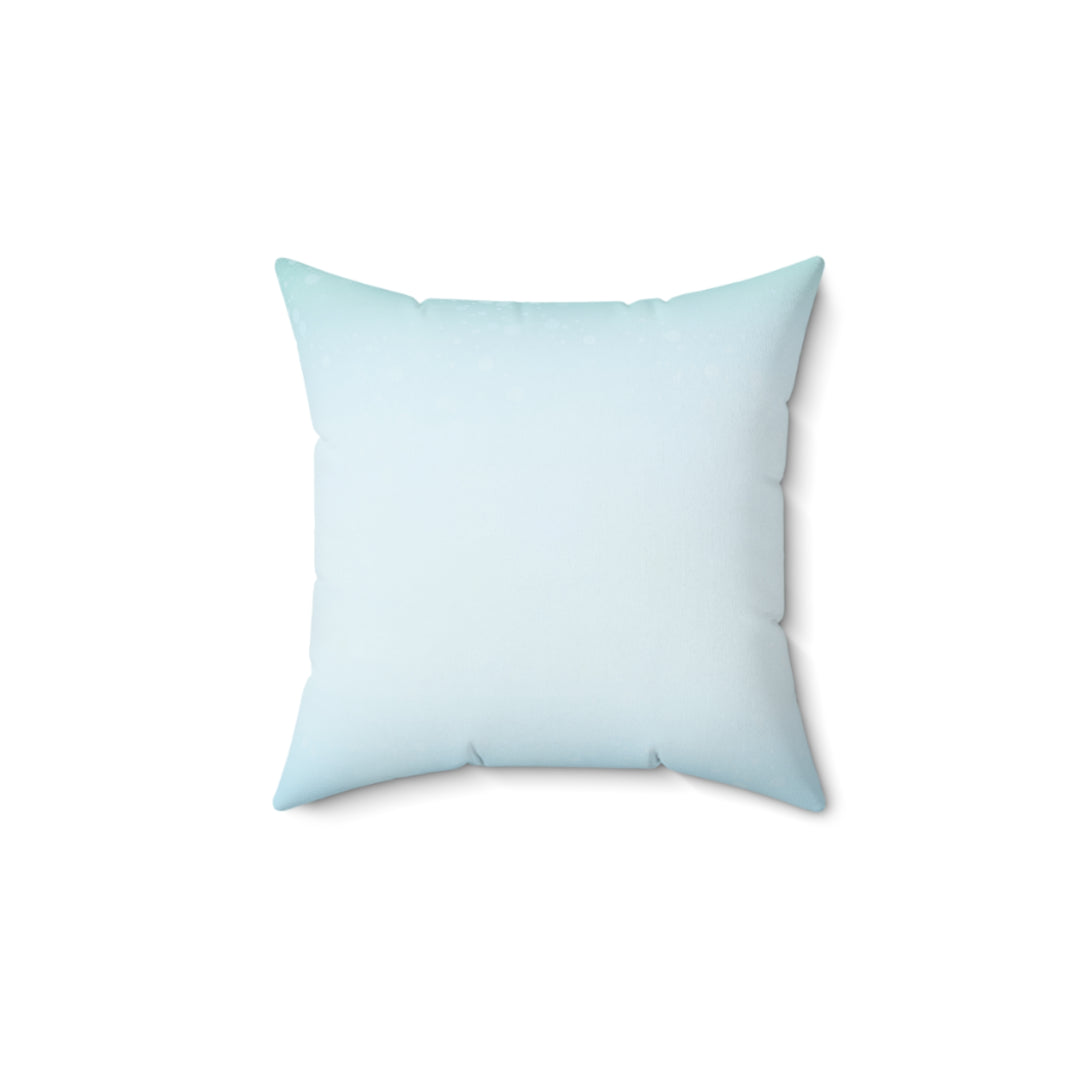 Rainbow Snowflake Icy Blue Winter Throw Pillow