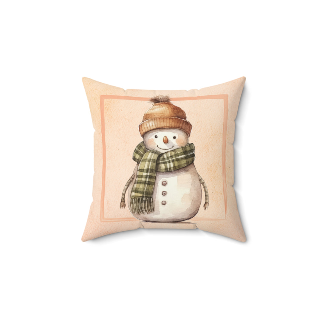 Framed Snowman Winter Decorative Throw Pillow